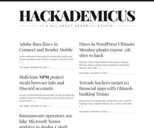 Hackademicus.nl(It's all about security stupid) Screenshot