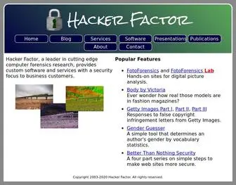 Hackerfactor.com(Hacker Factor) Screenshot