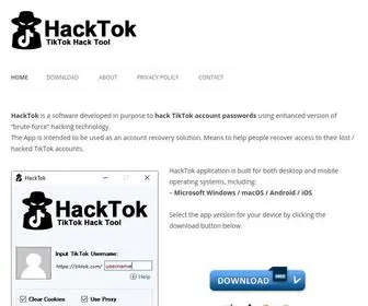Hacktok.com(Hack TikTok Accounts) Screenshot