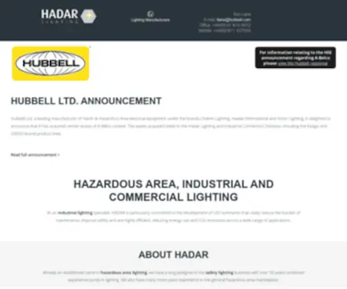 Hadar-Lighting.co.uk(HADAR hazardous area) Screenshot