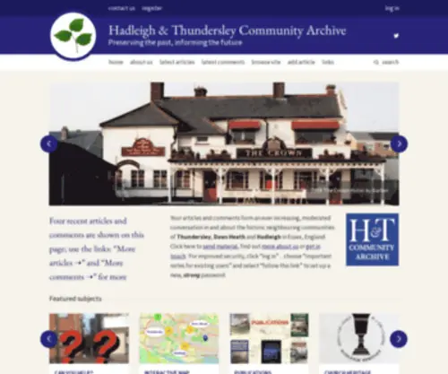 Hadleighhistory.org.uk(Hadleigh & thundersley community archive) Screenshot