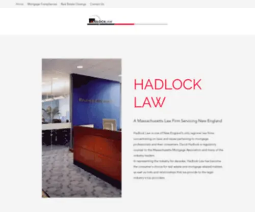 Hadlocklaw.com(Massachusetts lawyer located in Natick) Screenshot