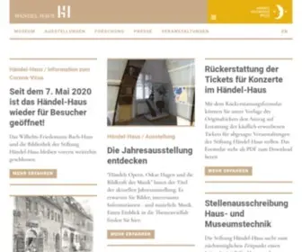 Haendelhaus.de(Startseite Stiftung Händel) Screenshot
