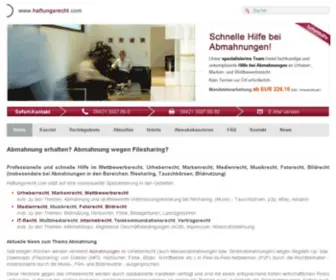 Haftungsrecht.com(Abmahnung Filesharing) Screenshot