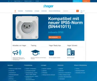 Hager.ch(Der zuverlässige Partner für Ihre Elektroplanung) Screenshot