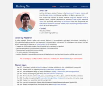 Haifeng-XU.com(Haifeng Xu) Screenshot