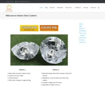 Hainessolarcookers.com(Haines Solar Cookers LLC) Screenshot