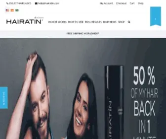 Hairatin.com(Hair Building Fibers and Aging Hair Solutions for Men and Women) Screenshot