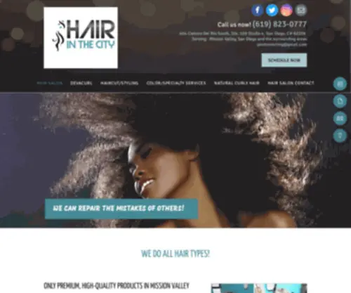 Hairinthecity.com(Curly Hair Specialist) Screenshot