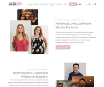 Hairlab.pl(Strona Kliniki Włosów Hair LAB zajmującej się wypadaniem włosów i łysieniem. W ofercie) Screenshot