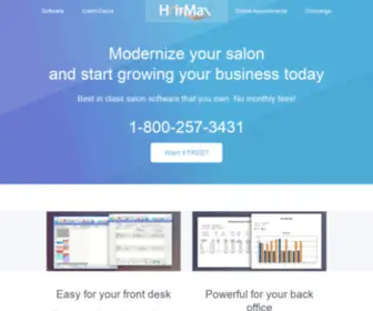 Hairmaxsoftware.com(The Official Website of HairMax Salon Software) Screenshot