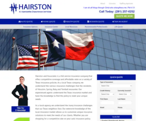Hairstonassociates.com(Tomball TX Auto Insurance) Screenshot