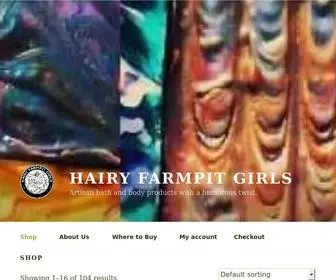 Hairyfarmpitgirls.com(Artisan bath and body products with a humorous twist) Screenshot