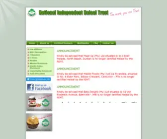 Halaal.org.za(National Independent Halaal Trust (NIHT)) Screenshot