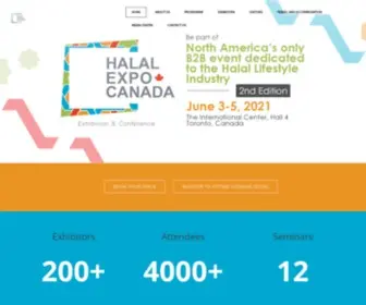 Halalexpocanada.com(North Americas Only B2B event dedicated to the Halal Lifestyle Industry) Screenshot