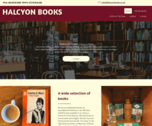 Halcyonbooks.co.uk(Second hand books) Screenshot