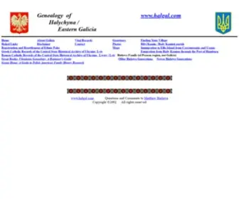 Halgal.com(Genealogy of Halychyna/Eastern Galicia) Screenshot