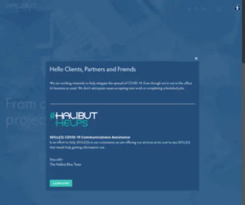 Halibutblue.com(Halibut Blue Advertising and Design) Screenshot