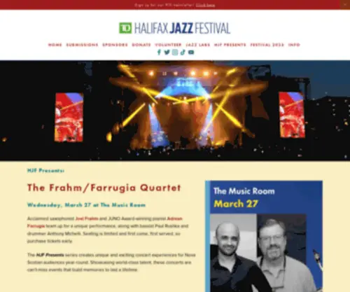 HalifaxJazzFestival.ca(2024 TD Halifax Jazz Festival) Screenshot