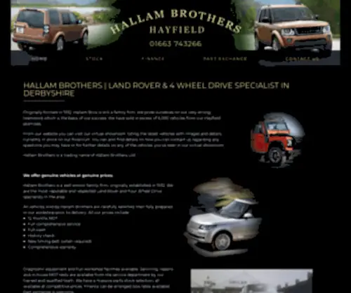Hallambros.co.uk(Quality Used Land Rover & 4x4 Specialists In Derbyshire) Screenshot