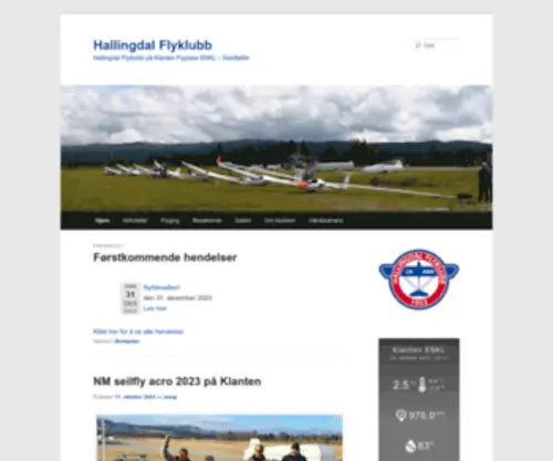Hallingdalflyklubb.no(Hallingdal Flyklubb på Klanten Flyplass ENKL) Screenshot