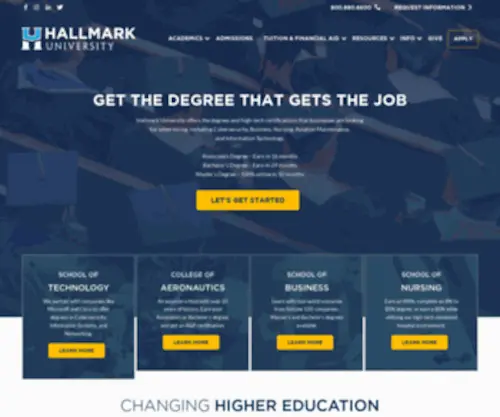Hallmarkcollege.edu(Hallmark University) Screenshot
