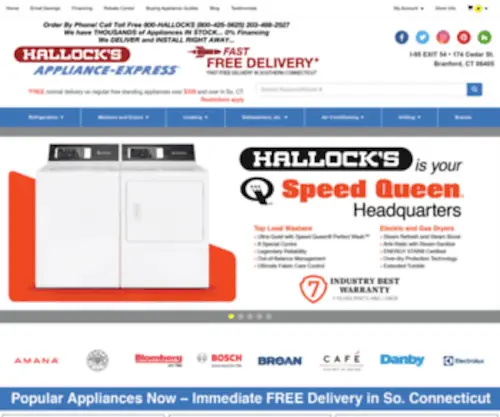 Hallocks.com(Appliances,Electronics in New Haven, Branford and West Haven CT) Screenshot