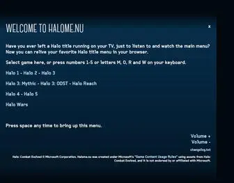 Halome.nu(Halo 1 Main Menu) Screenshot