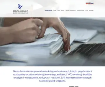 Halycz.pl(Witamy na stronie Biura Rachunkowego Edyta Hałycz. Oferujemy prowadzenie) Screenshot