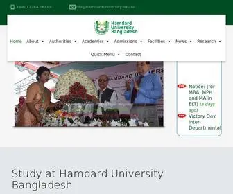 Hamdarduniversity.edu.bd(Hamdard University Bangladesh) Screenshot