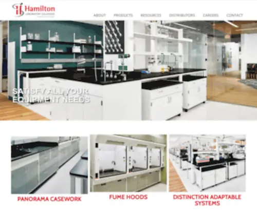 Hamiltonlab.com(Laboratory furniture and fume hoods for all markets) Screenshot