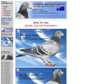 Hamiltonpigeons.com(Index Hamilton Racing Pigeons) Screenshot