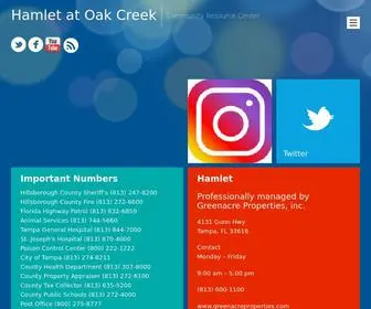 Hamletatoakcreek.com(Hamlet at Oak Creek Riverview Florida Community Resource Center) Screenshot