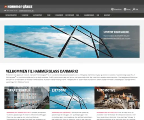 Hammerglass.dk(Brudsikre vinduer og glas) Screenshot