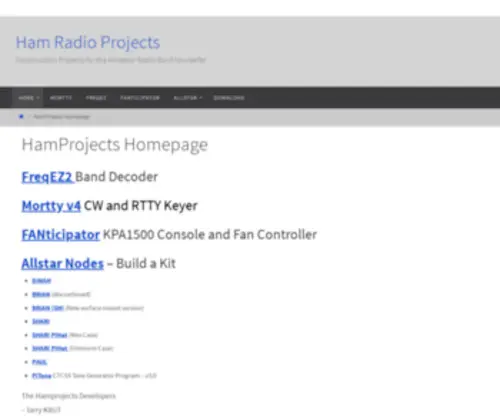 Hamprojects.info(Construction Projects for the Amateur Radio Do) Screenshot