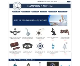 Hamptonnautical.com(Wholesale nautical decor brass beach decor Hampton Nautical) Screenshot