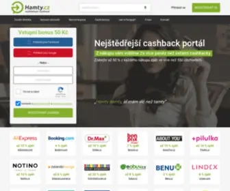 Hamty.cz(Cashback portál) Screenshot