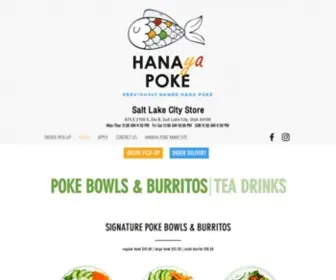 Hanayapokeslc.com(Hanaya Poke) Screenshot