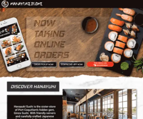 Hanayukirestaurant.com(Hanayuki Sushi) Screenshot