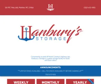 Hanburysstorage.com(NC Gated Storage Facility) Screenshot