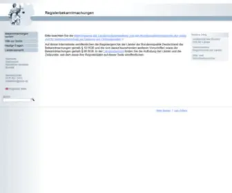 Handelsregisterbekanntmachungen.de(Justizportal) Screenshot