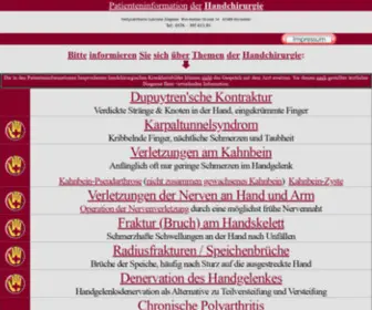 Handerkrankungen.de(Handerkrankungen Inhaltsverzeichnis) Screenshot