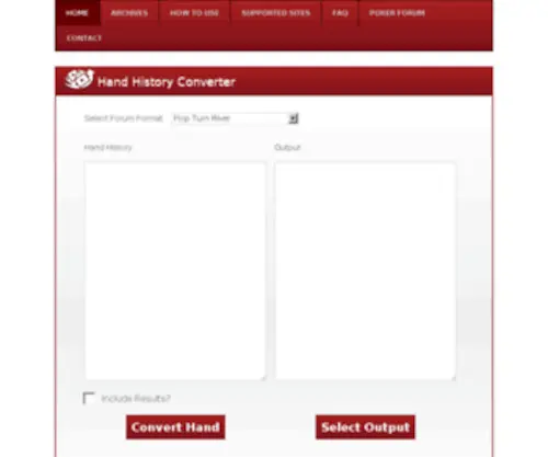 Handhistoryconverter.com Screenshot