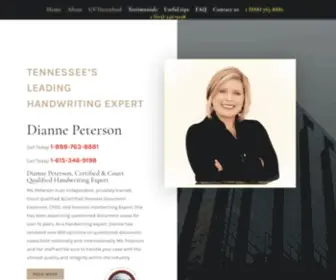 Handwritingexperttennessee.com(Dianne Peterson) Screenshot