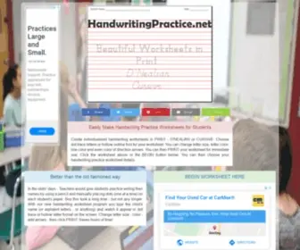 Handwritingpractice.net(Handwriting Practice Worksheets) Screenshot