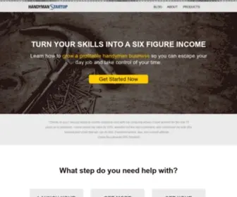 Handymanstartup.com(Learn how to start and grow your handyman business. All you need) Screenshot