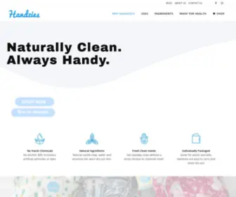 Handzies.com(Natural Soap and Water Hand Wipes) Screenshot