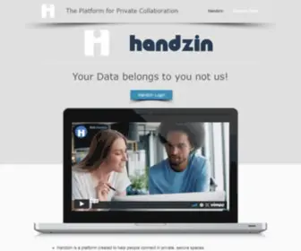 Handzin.com(Accelerate collaboration & innovation in trusted spaces handzin) Screenshot