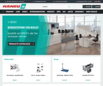 Haneu.de(HANEU Katalog GmbH // Ihr Shop für Lagereinrichtung Betriebseinrichtung Büroeinrichtung Transportwagen Regale Spinde Werkstatt und Drucklufttechnik) Screenshot