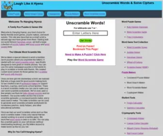 Hanginghyena.com(Ultimate Word Scramble Site) Screenshot